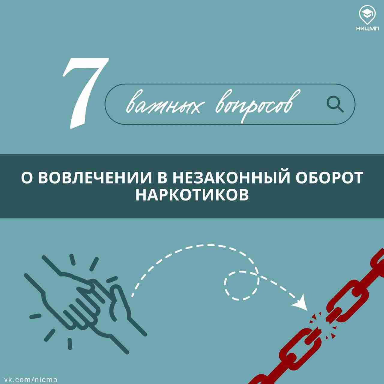 7 важных вопросов о вовлечении в незаконный оборот наркотиков.
